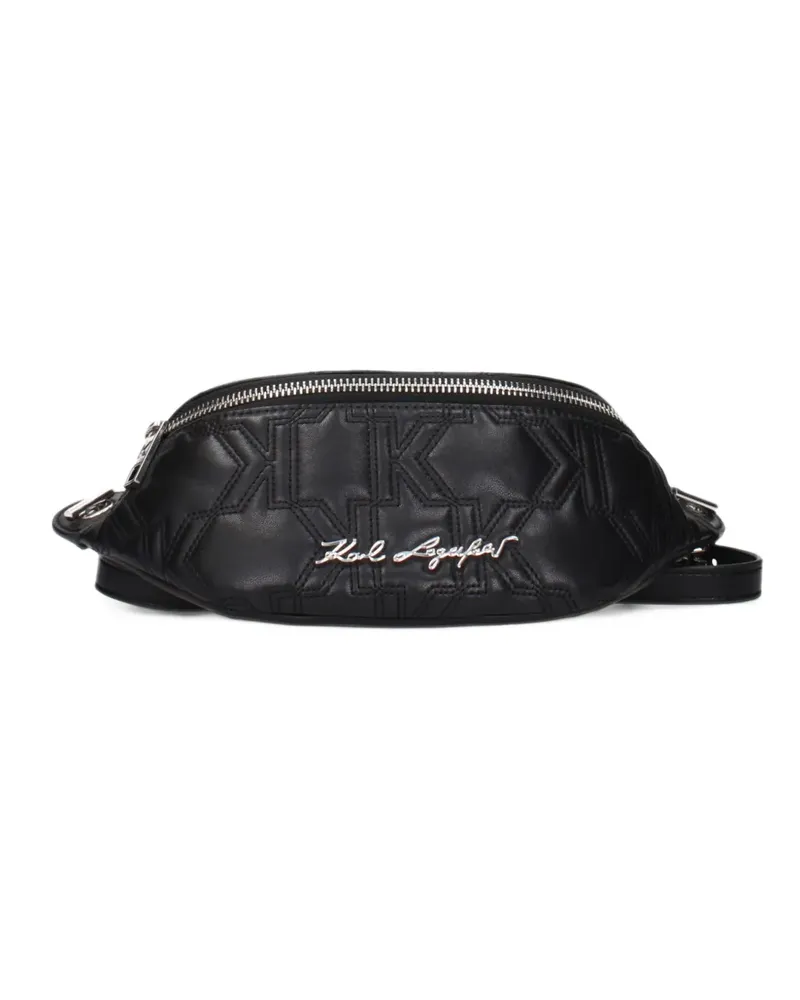 Karl Lagerfeld Gesteppte Gürteltasche - Schwarz Schwarz