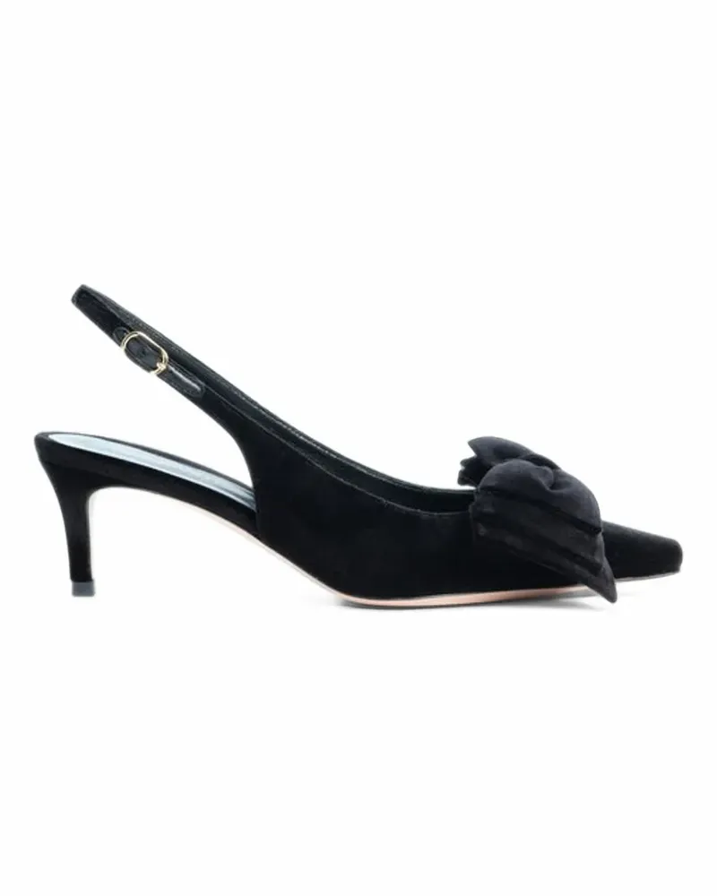 FESTA Milano bow-detail slingback pumps - Schwarz Schwarz