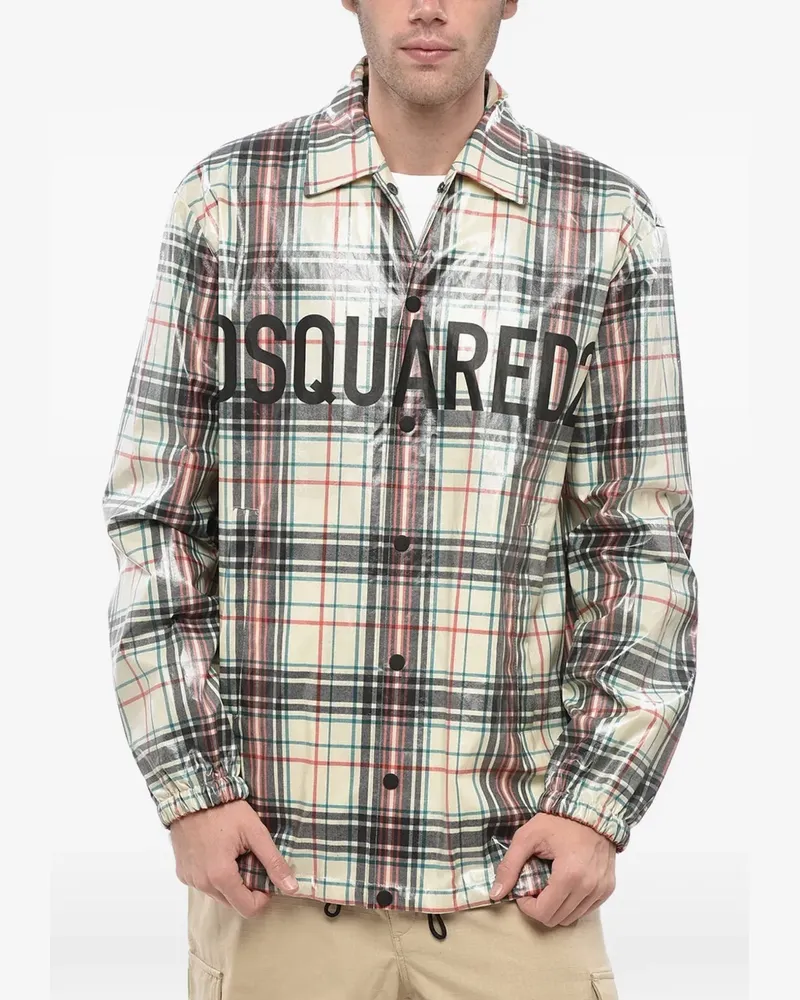 Dsquared2 check-pattern coated overshirt - Nude Nude