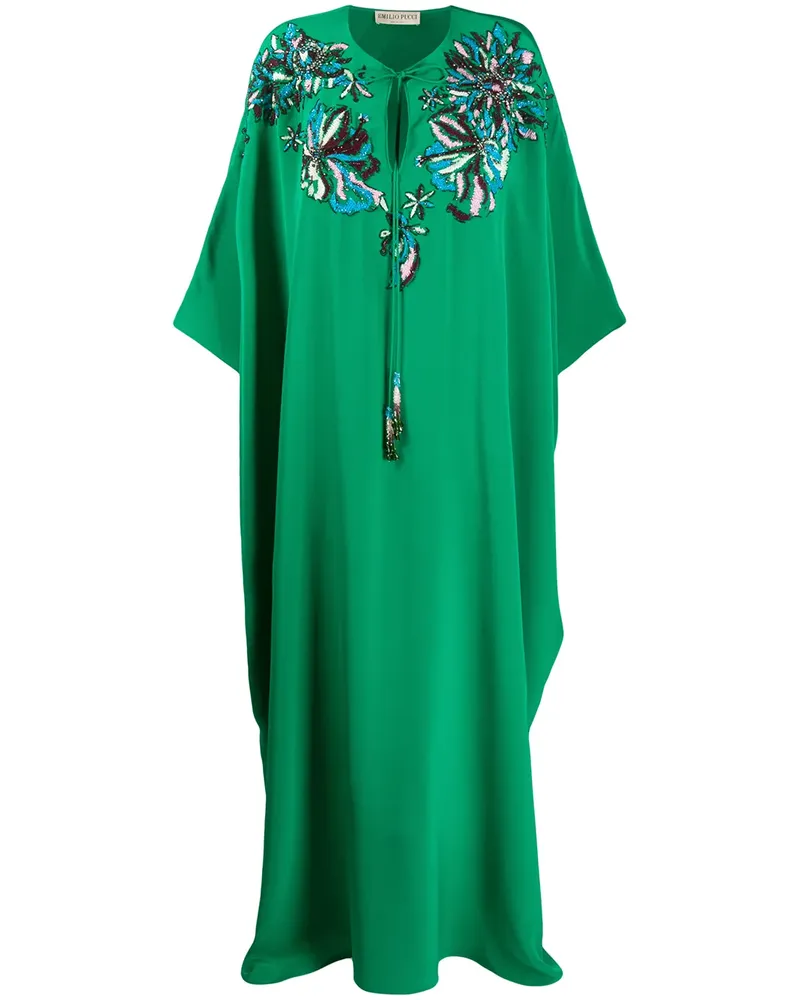Emilio Pucci Langer Kaftan mit Perlen - Grün Grün