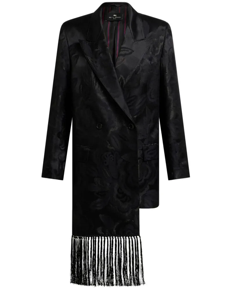 Etro Jacquard-Blazer mit Fransen - Schwarz Schwarz