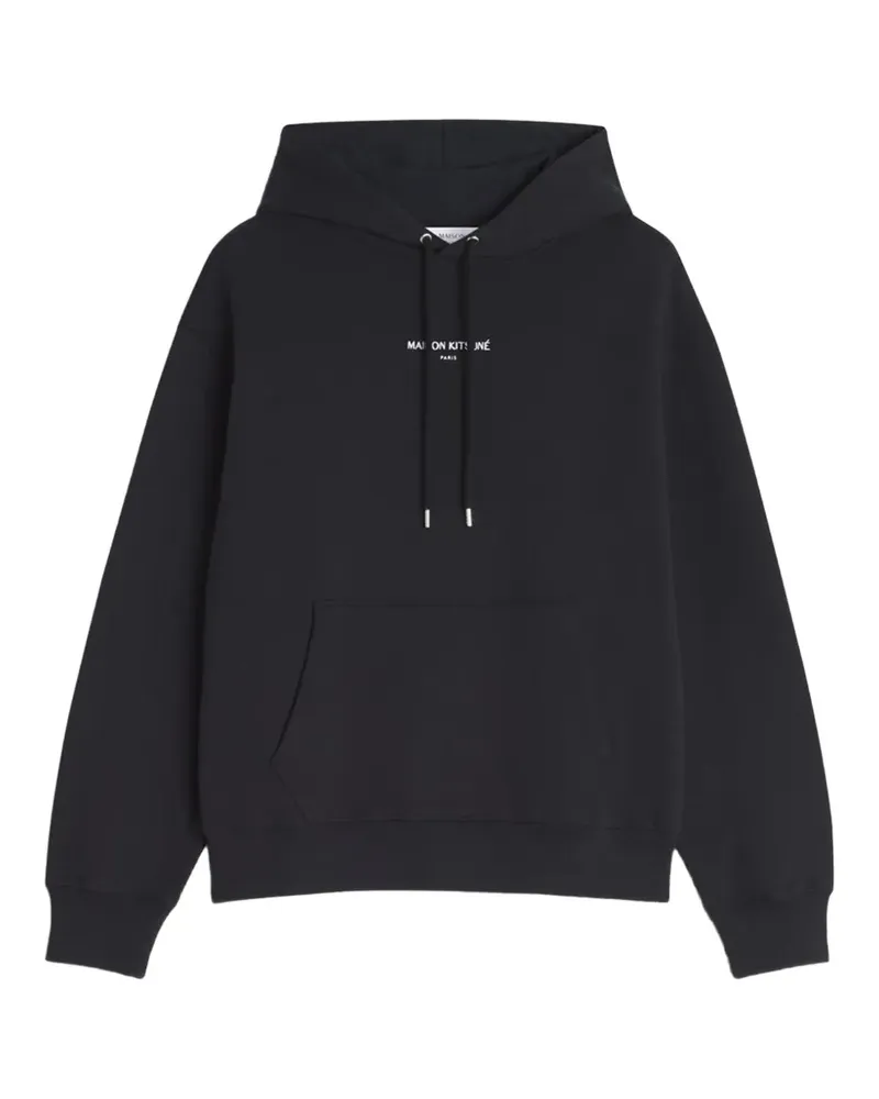 Kitsuné Hoodie mit Logo-Print - Schwarz Schwarz