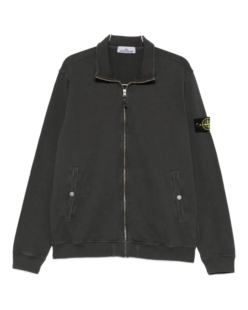 Stone Island zip logo-patch sweatshirt - Grau Grau