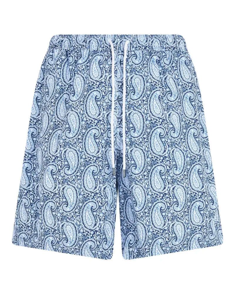 Fedeli paisley-print drawstring-waist swim shorts - Blau Blau