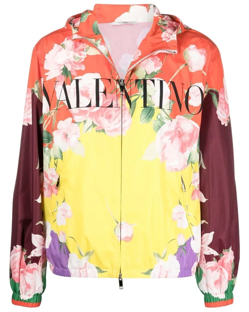 Valentino Garavani Kapuzenjacke mit Blumen-Print - Rot Rot