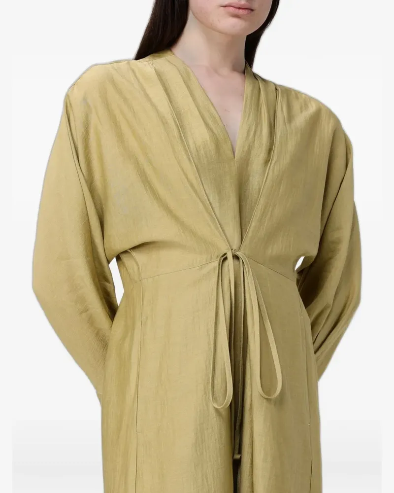 TELA front-tie V-neck midi dress - Grün Grün