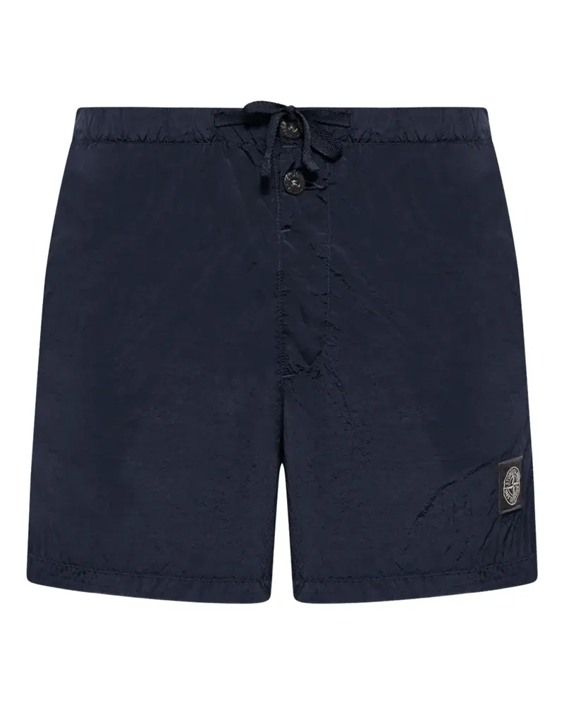 Stone Island logo-patch deck shorts - Blau Blau
