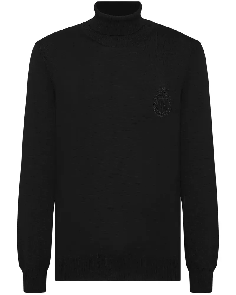 Billionaire Rollkragenpullover mit Monogramm-Stickerei - Schwarz Schwarz