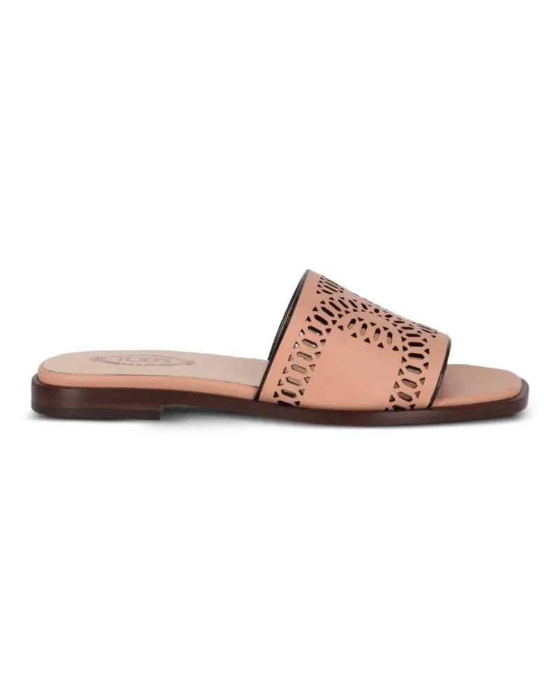 TOD'S laser-cut slip-on sandals - Nude Nude