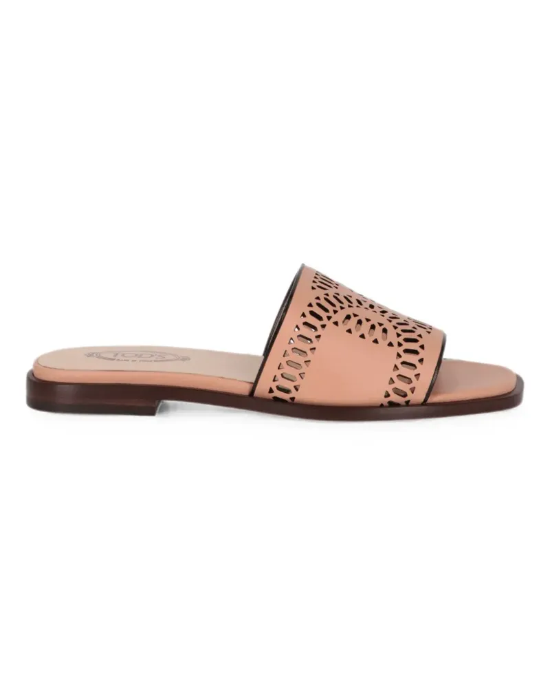 TOD'S laser-cut slip-on sandals - Nude Nude