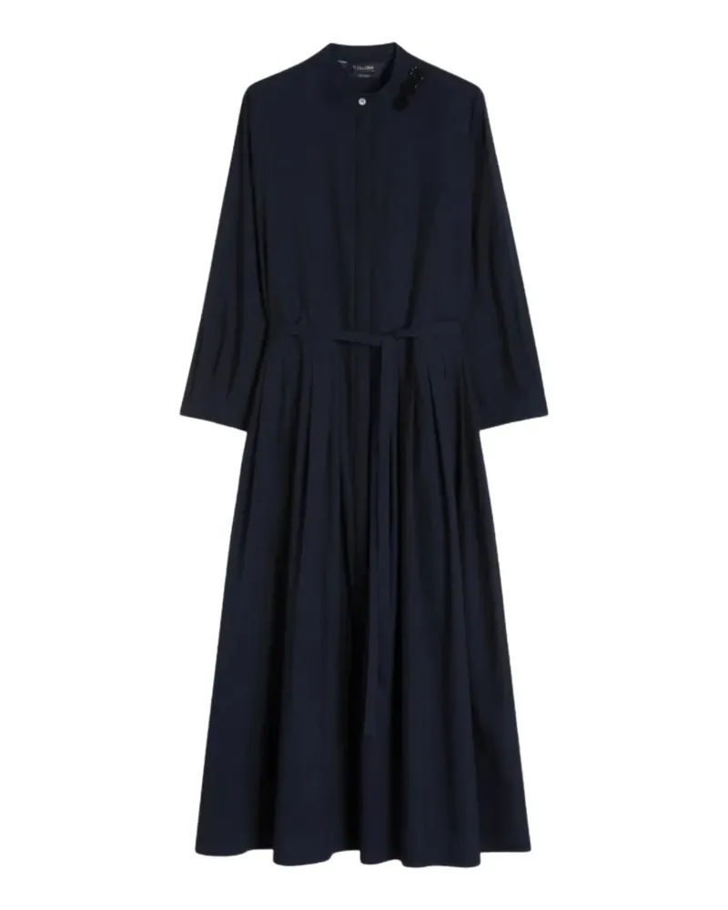 Max Mara crystal-embellished belted maxi dress - Blau Blau
