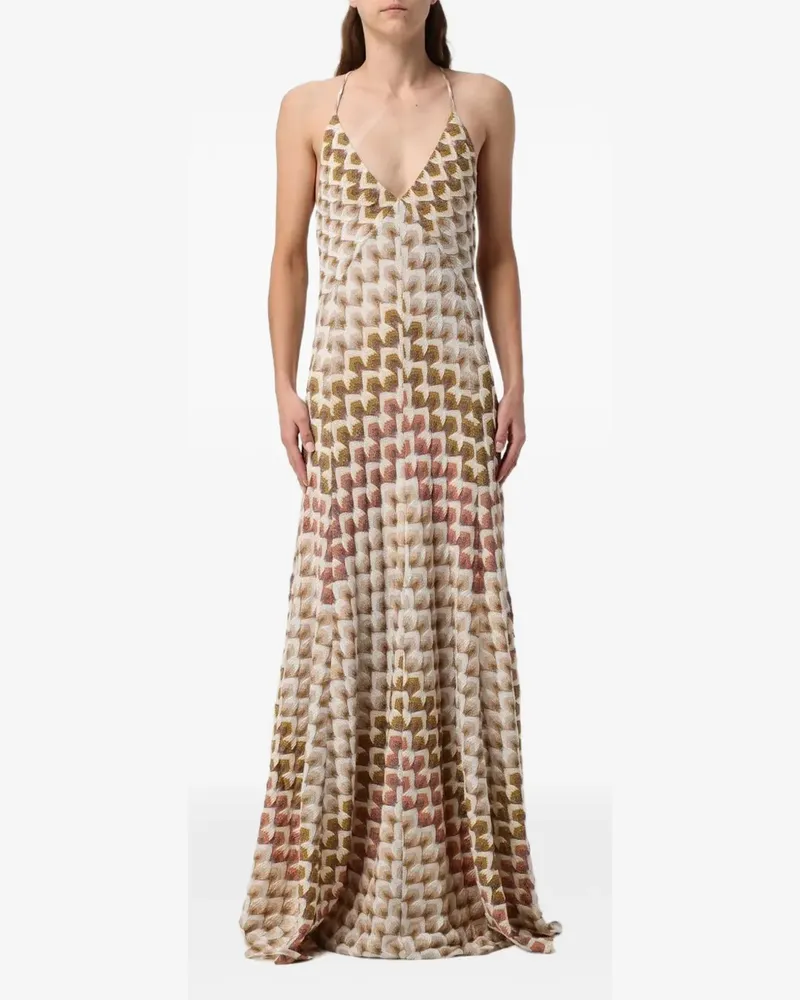 Missoni Langes Kleid aus Viskose-Lamé mit überkreuzten Trägern - Nude Nude