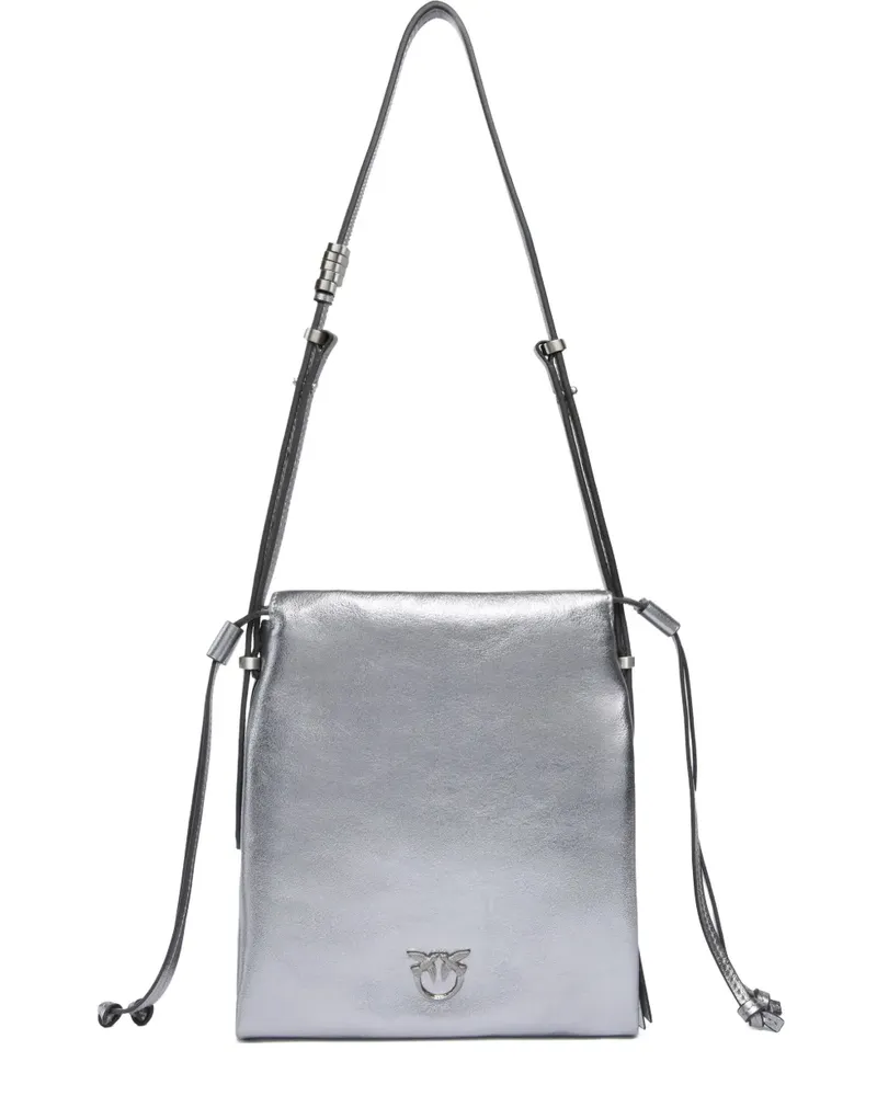 Pinko Schultertasche im Metallic-Look - Grau Grau