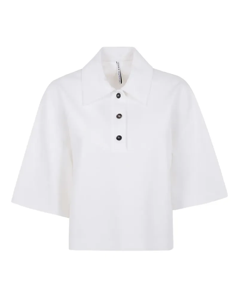 Liviana Conti Poloshirt mit halblangen Ärmeln - Weiß Weiß