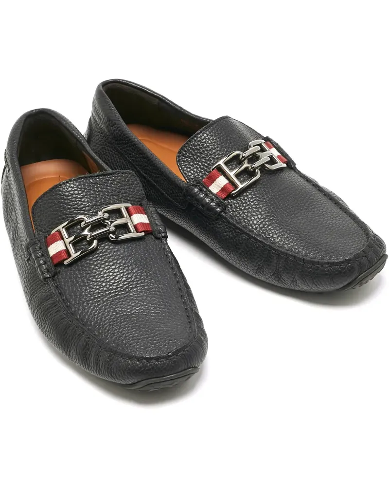 Bally Strukturierte Loafer mit BB-Horsebit - Schwarz Schwarz