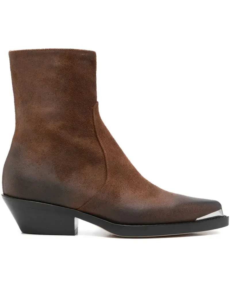 Dondup 50mm pointed-toe zip boots - Braun Braun
