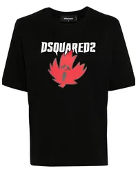 Dsquared2 Horror T-Shirt mit Ahornblatt-Print Schwarz