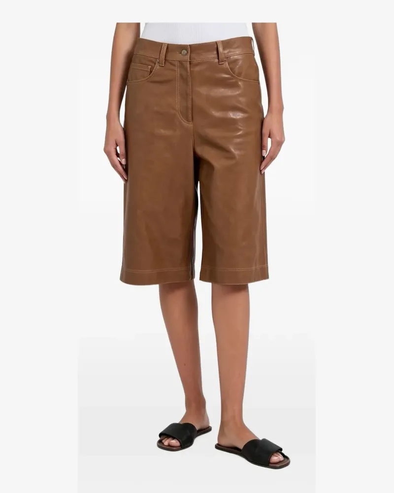 Brunello Cucinelli Shorts aus Faux-Leder - Braun Braun