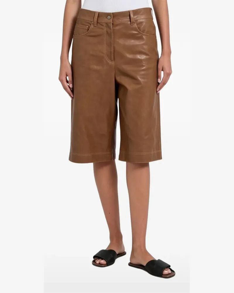 Brunello Cucinelli Shorts aus Faux-Leder - Braun Braun