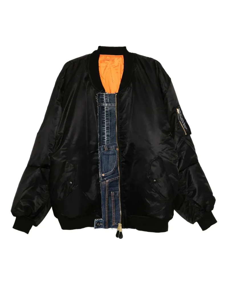 Marina Yee Bomberjacke mit Jeans-Patch - Schwarz Schwarz