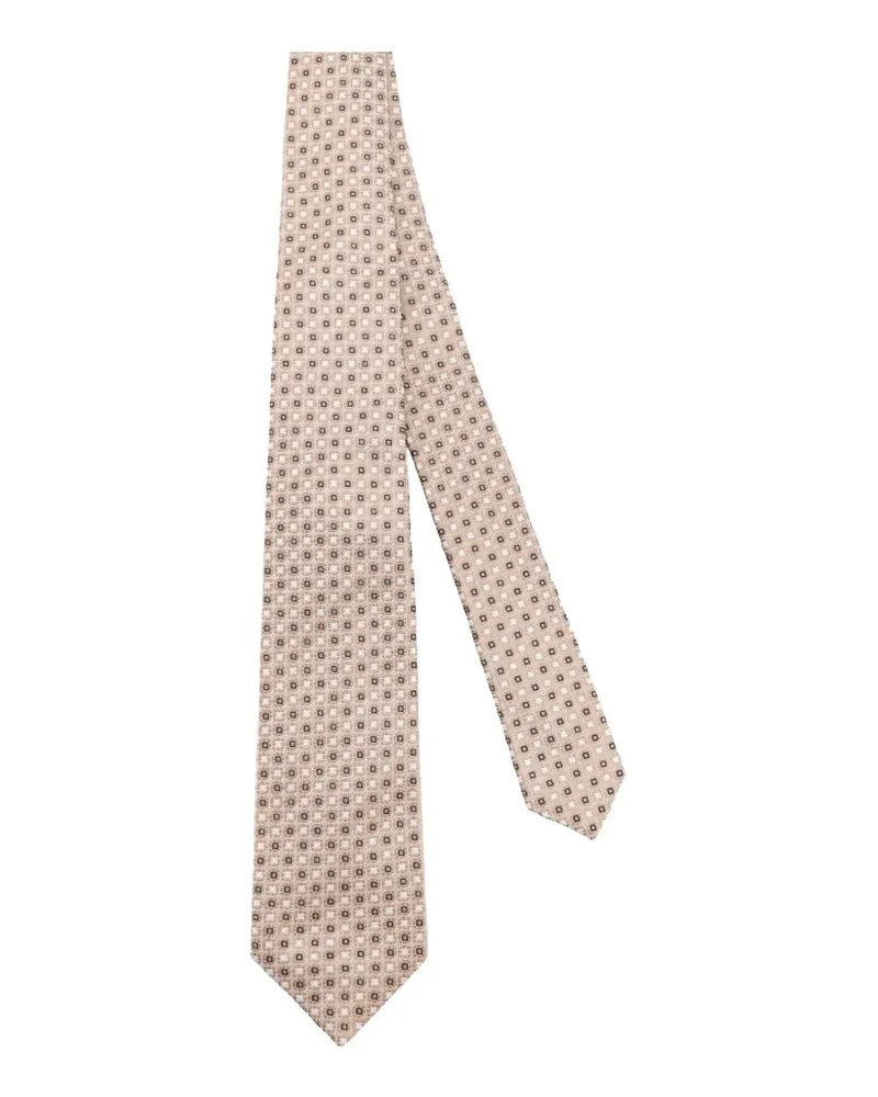 Kiton geometric-pattern tie - Nude Nude