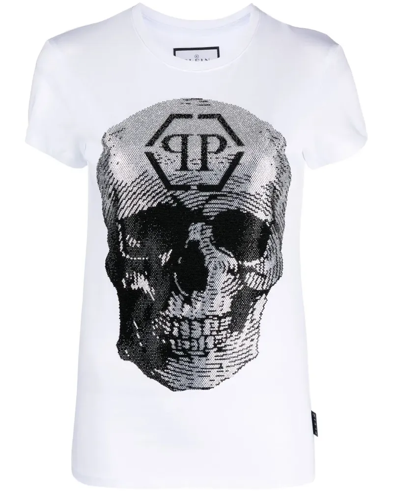 Philipp Plein T-Shirt mit Totenkopf-Print - Weiß Weiß