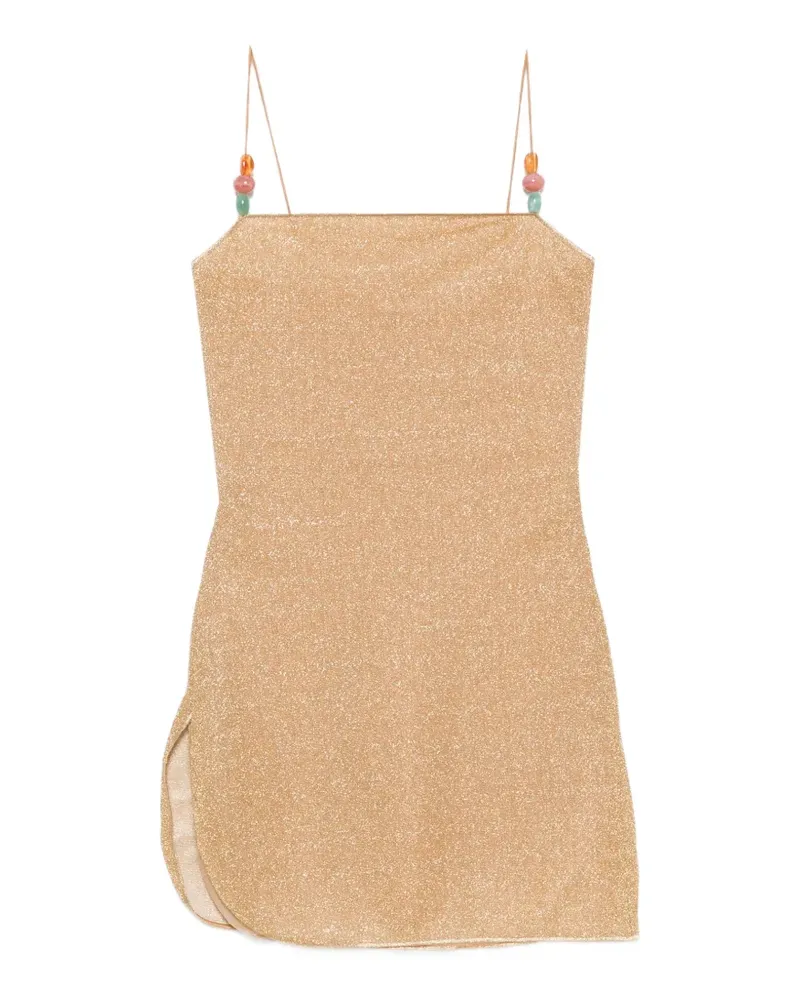 Oséree Lumieré Minikleid mit Perlen - Gold Gold