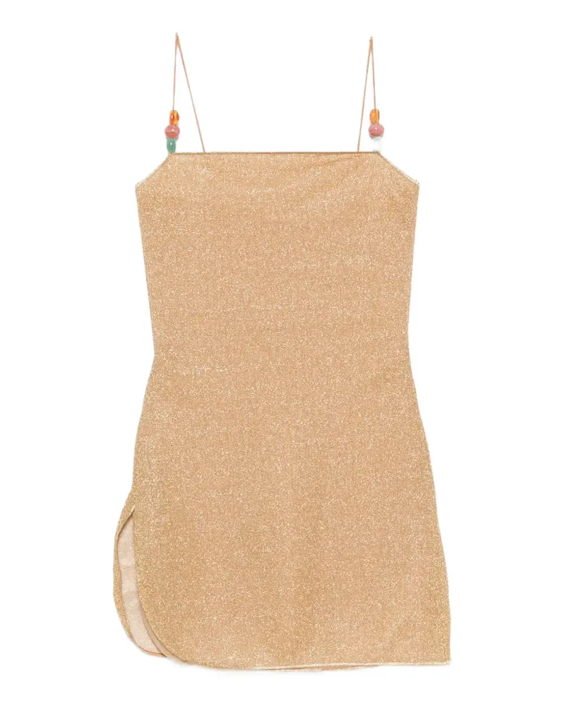Oséree Lumieré bead-embellishment mini dress - Gold Gold