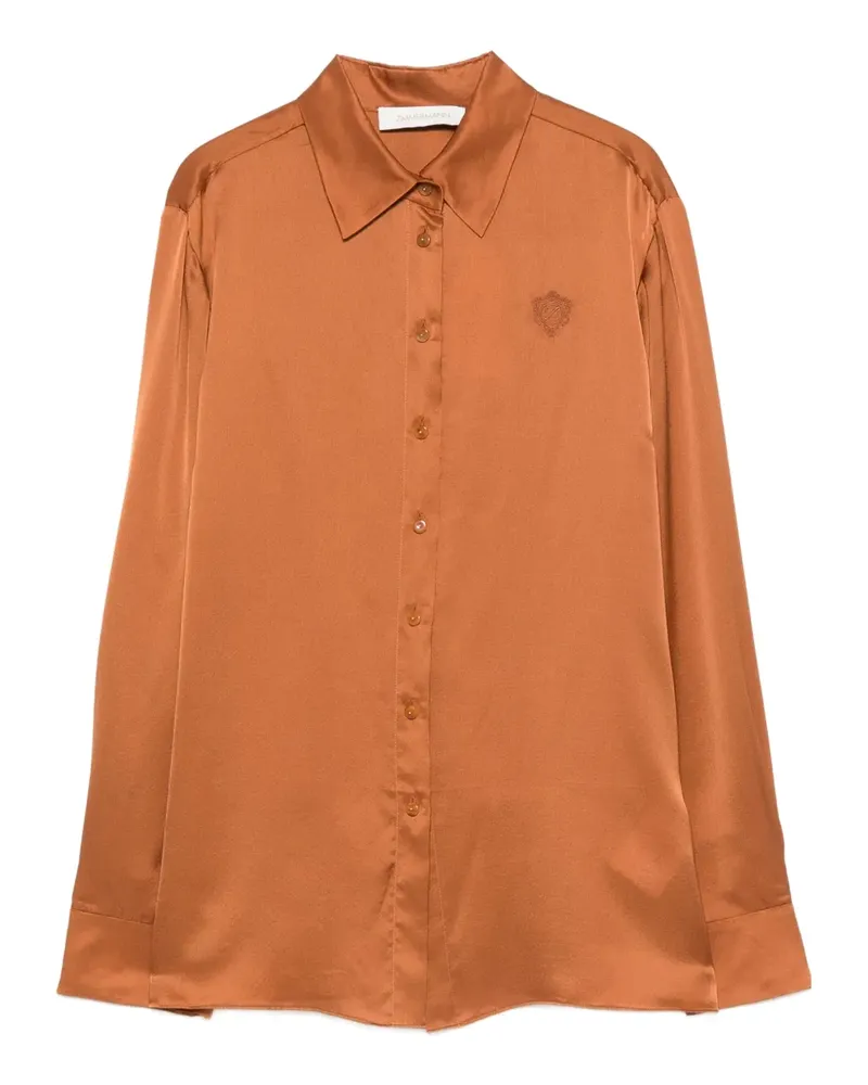 Zimmermann Besticktes Seidenhemd - Orange Orange