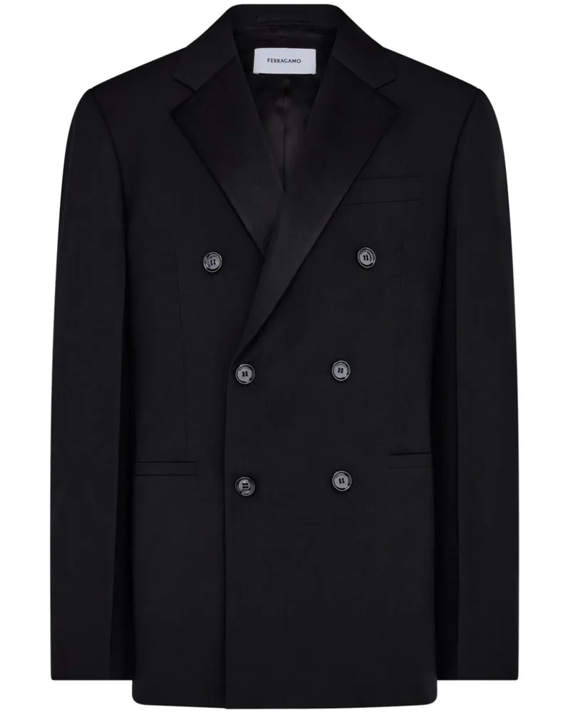 Ferragamo Doppelreihiges Sakko mit steigendem Revers - Black Black