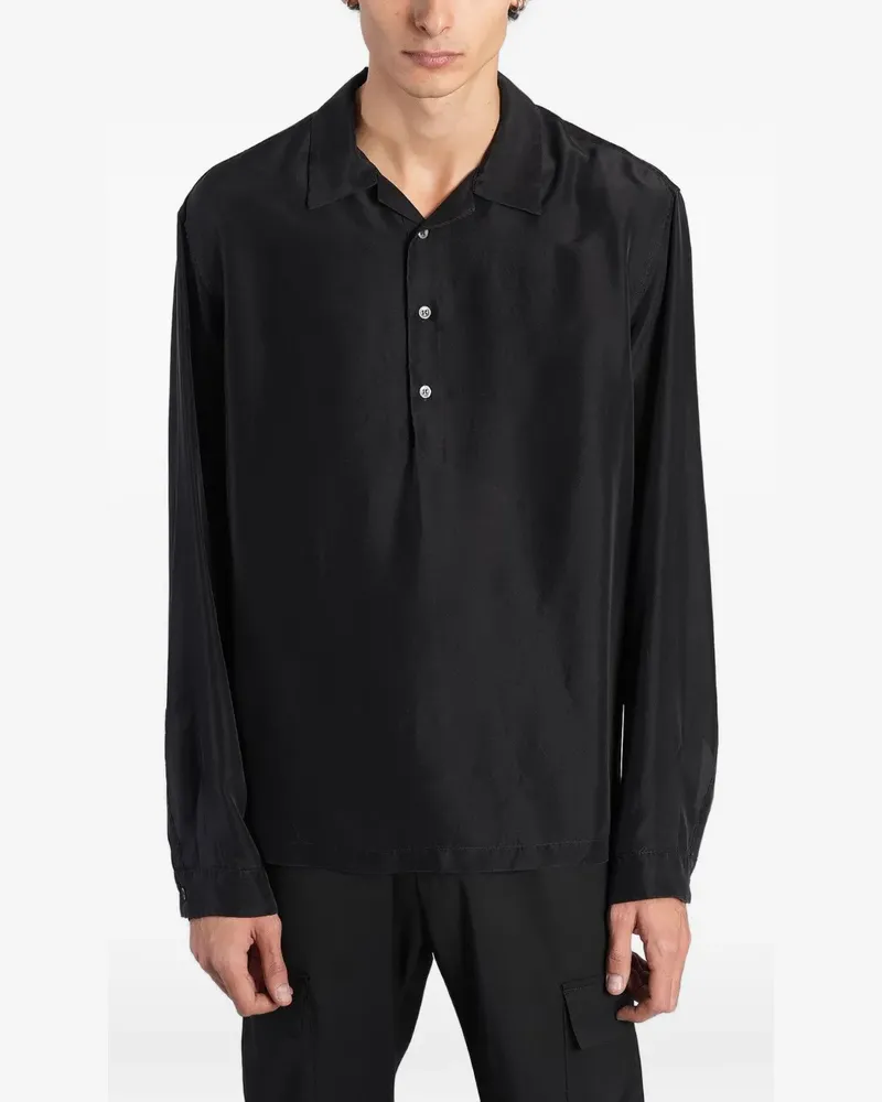 BARENA Genga button-placket long-sleeve shirt - Schwarz Schwarz