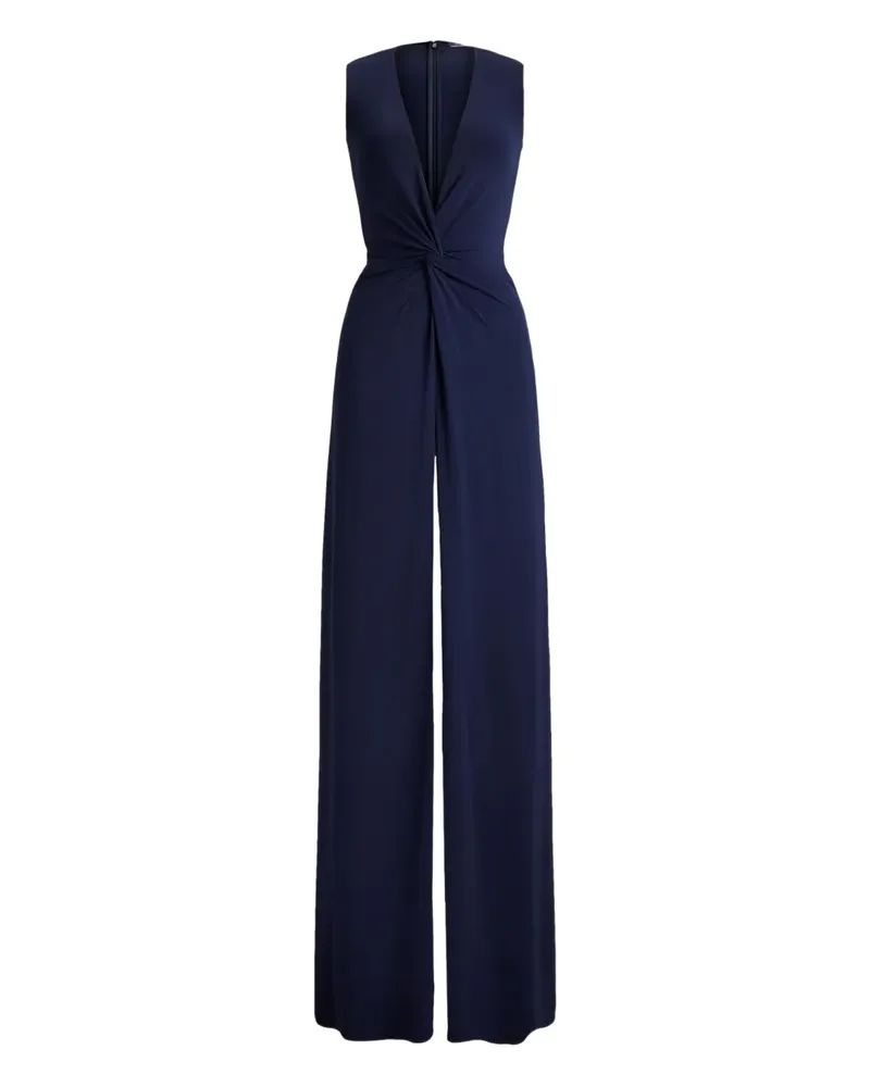 Ralph Lauren Twist Maxi-Abendkleid mit Falten - Blau Blau