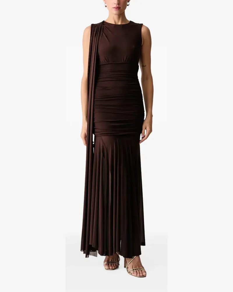 Bardot Gerafftes Kleid mit drapiertem Detail - Braun Braun
