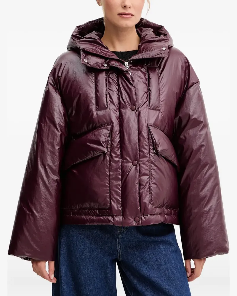 Patrizia Pepe Wattierte Jacke mit Kapuzenausschnitt - Rot Rot