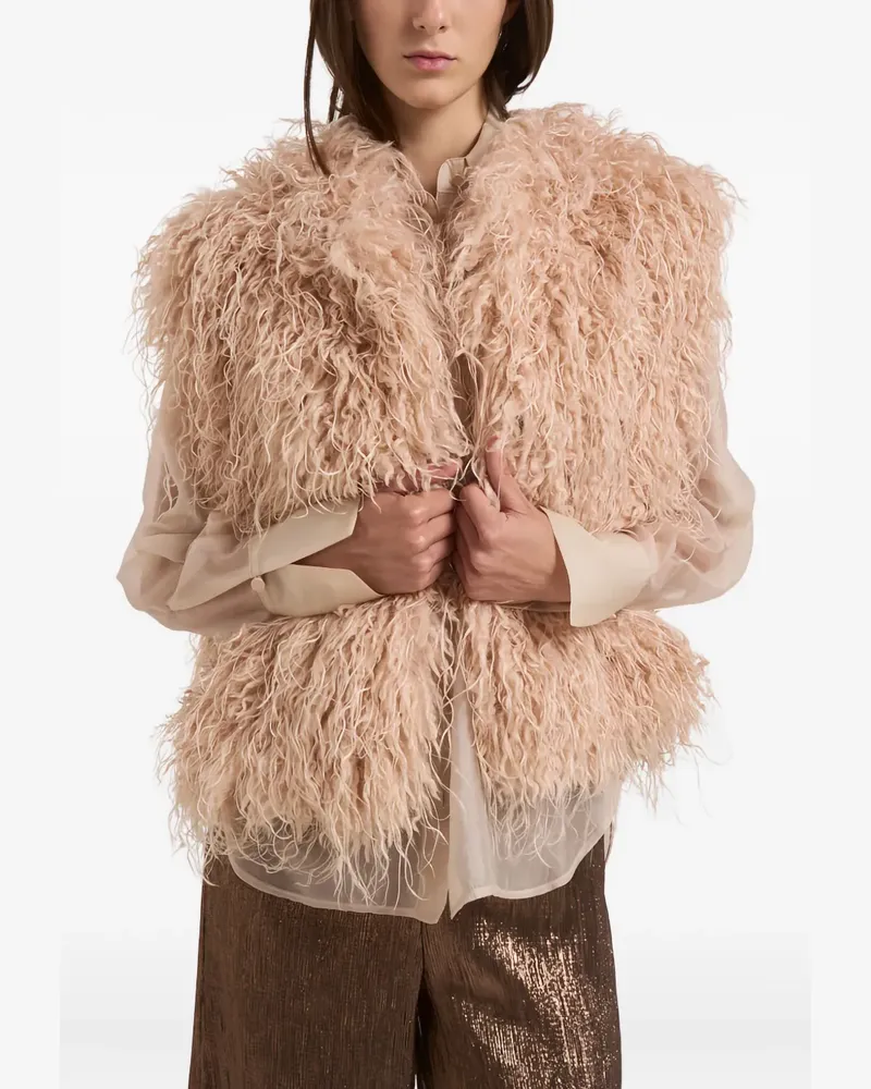 forte_forte Shaggy Weste aus Faux Fur - Rosa Rosa