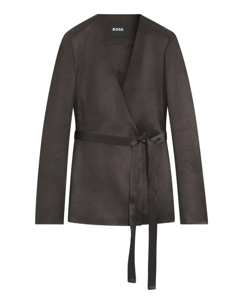 HUGO BOSS Sakko mit Bindegürtel - Braun Braun