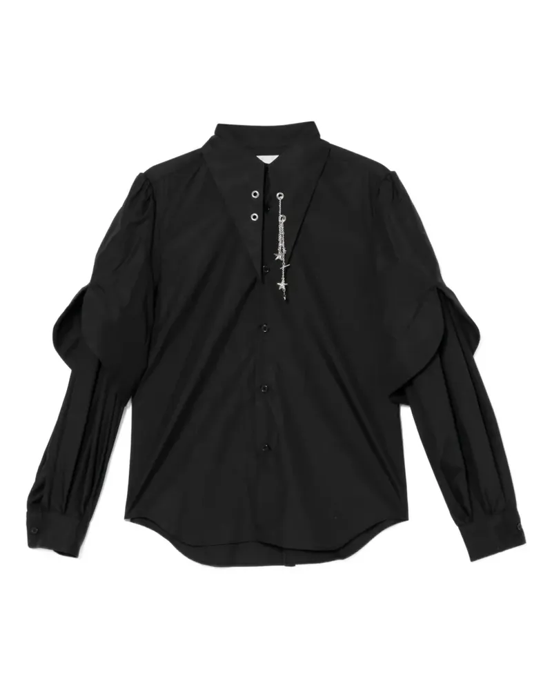 Noir Kei Ninomiya Hemd im Layering-Look - Schwarz Schwarz