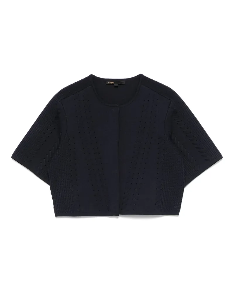 Maje Klassischer Cropped-Cardigan - Blau Blau