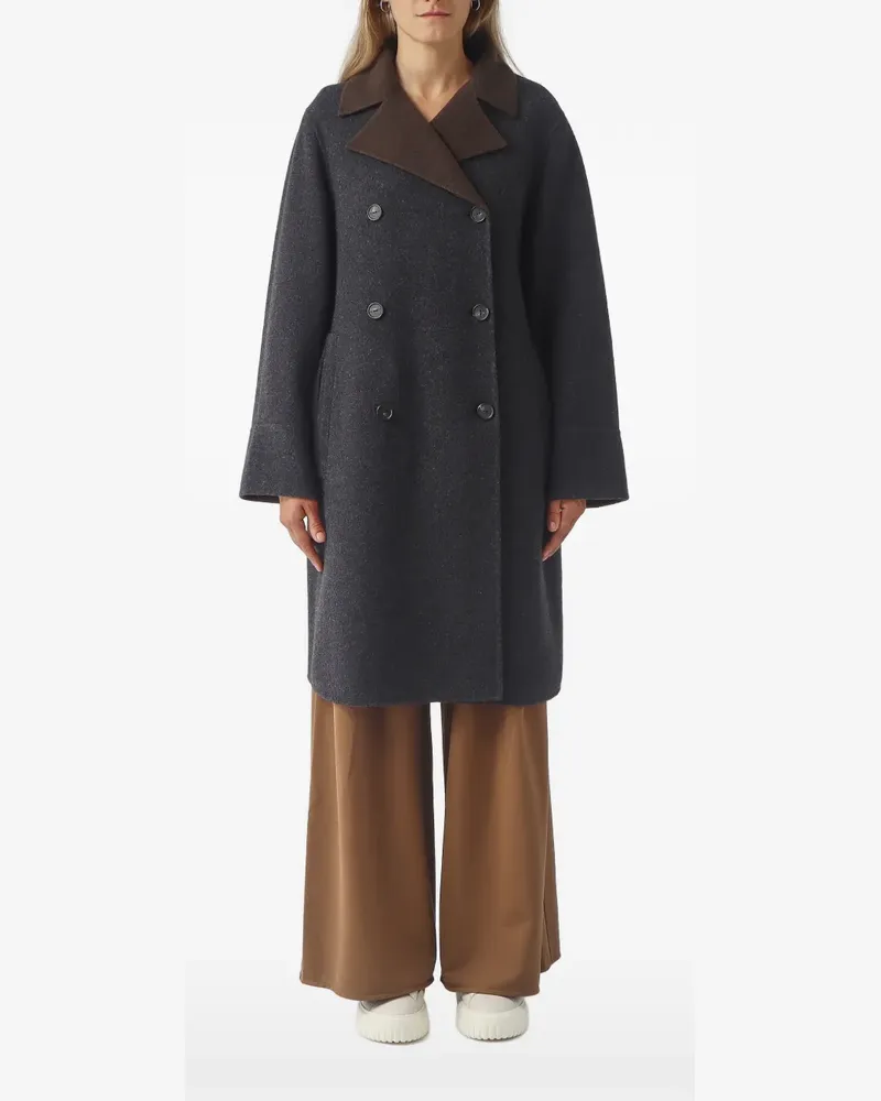 Max Mara Tartina double-breasted notch-lapels coat - Grau Grau
