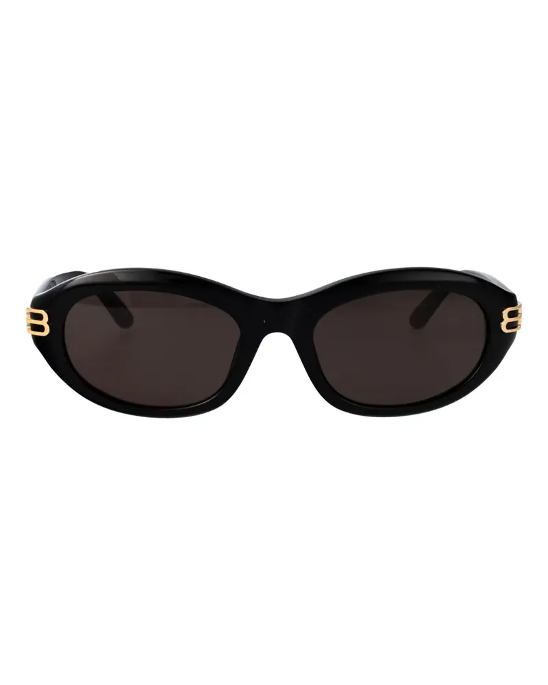 Balenciaga logo oval-frame sunglasses - Schwarz Schwarz