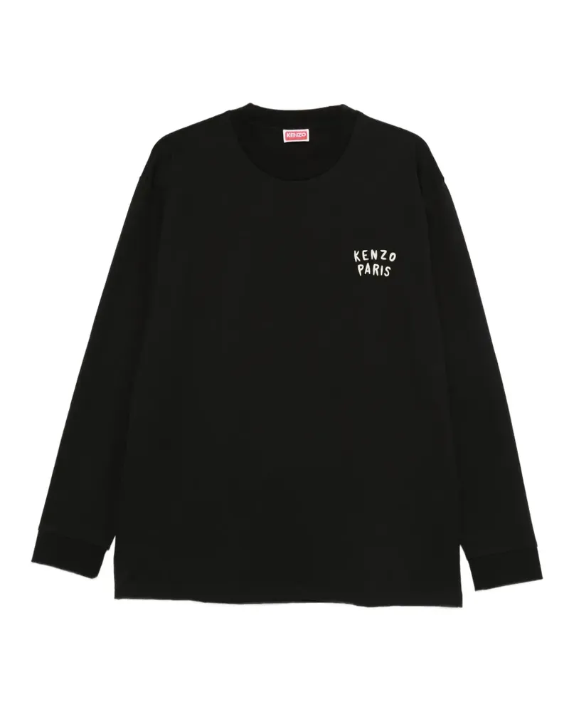 Kenzo logo-embroidered long-sleeve top - Schwarz Schwarz