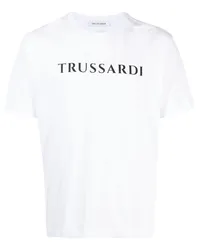 Trussardi T-Shirt mit Logo-Print Weiß