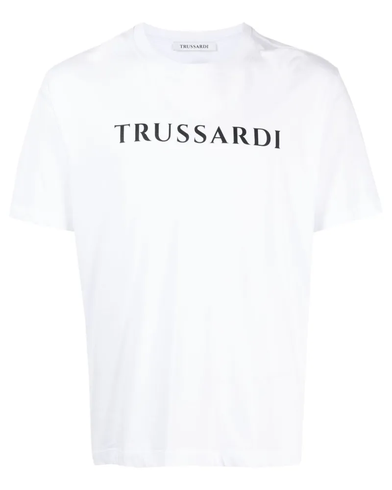 Trussardi T-Shirt mit Logo-Print Weiß