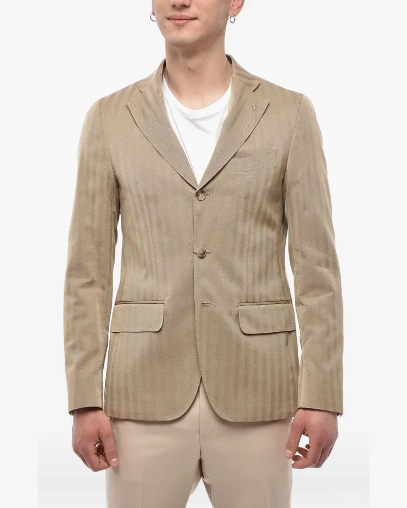 Corneliani herringbone cotton blazer - Nude Nude