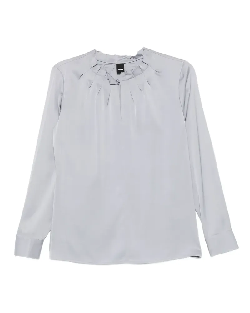 HUGO BOSS Bluse mit Faltendetail - Grau Grau