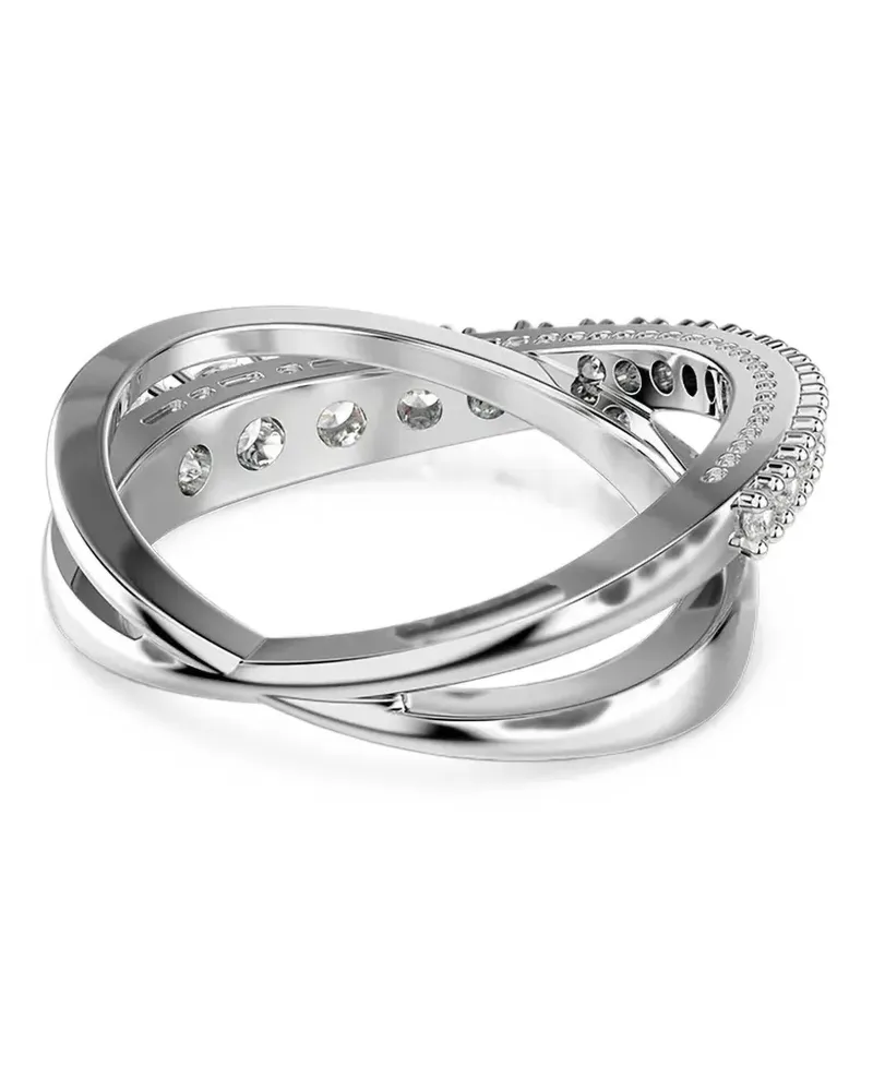 Swarovski Hyperbola crystal-embellished crossover ring - Silber Silber