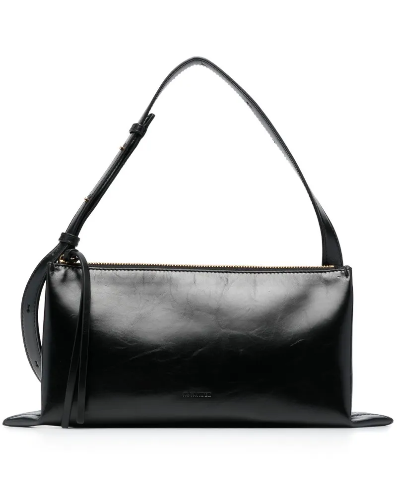 Jil Sander Mittelgroße Empire Schultertasche - Schwarz Schwarz