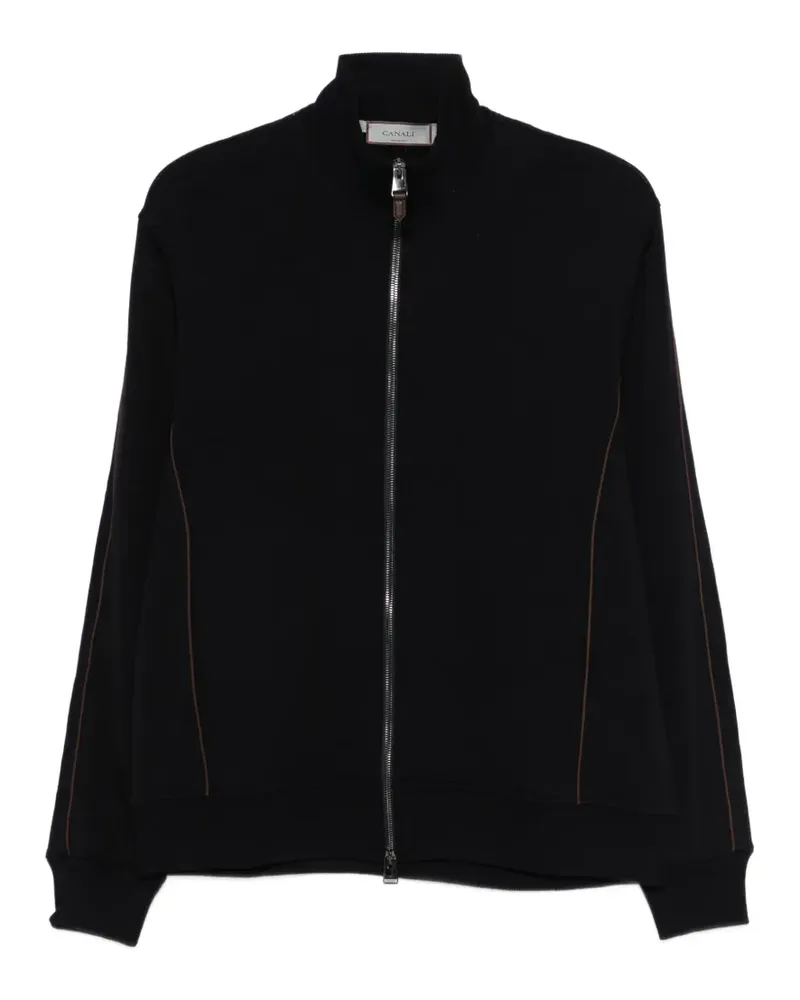 Canali zip trim sweater - Blau Blau