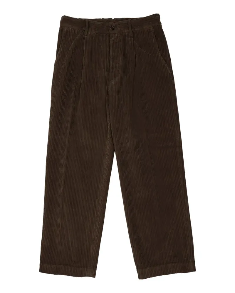nine:inthe:morning pleated corduroy trousers - Braun Braun