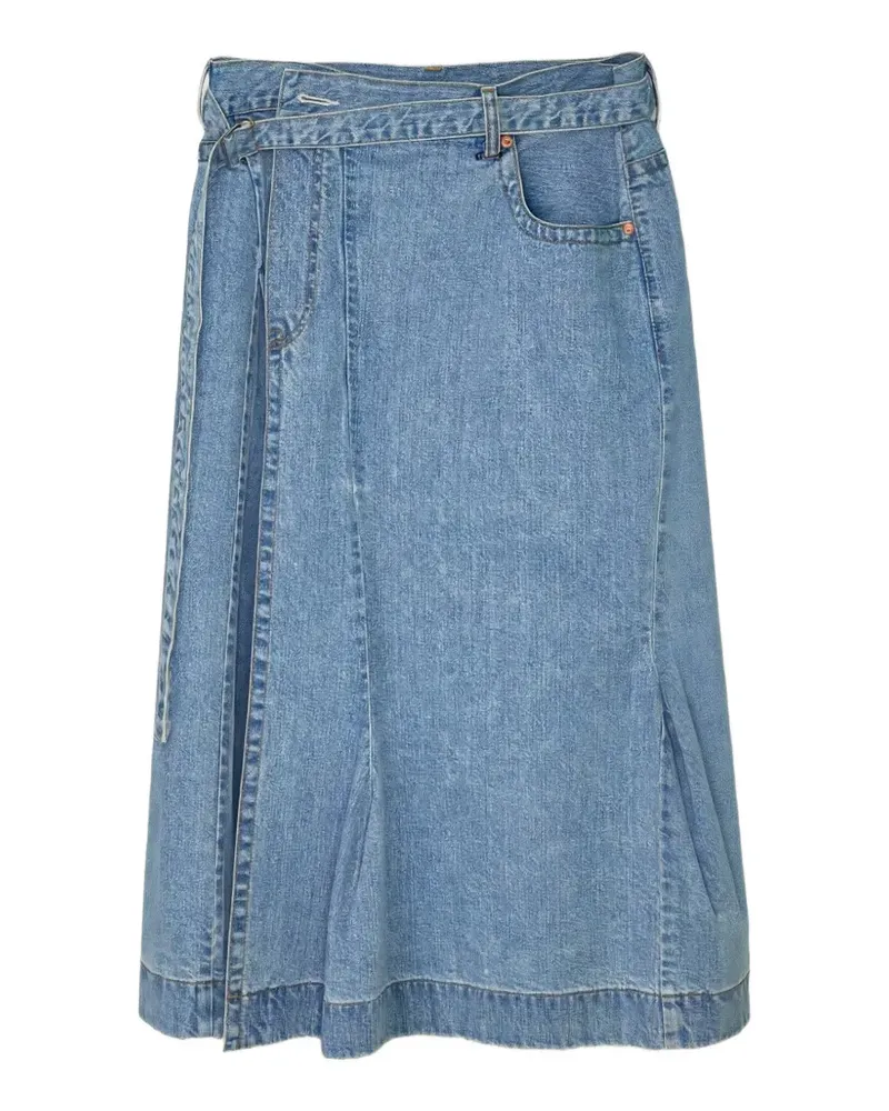 Sacai Asymmetrischer Midirock - Blau Blau
